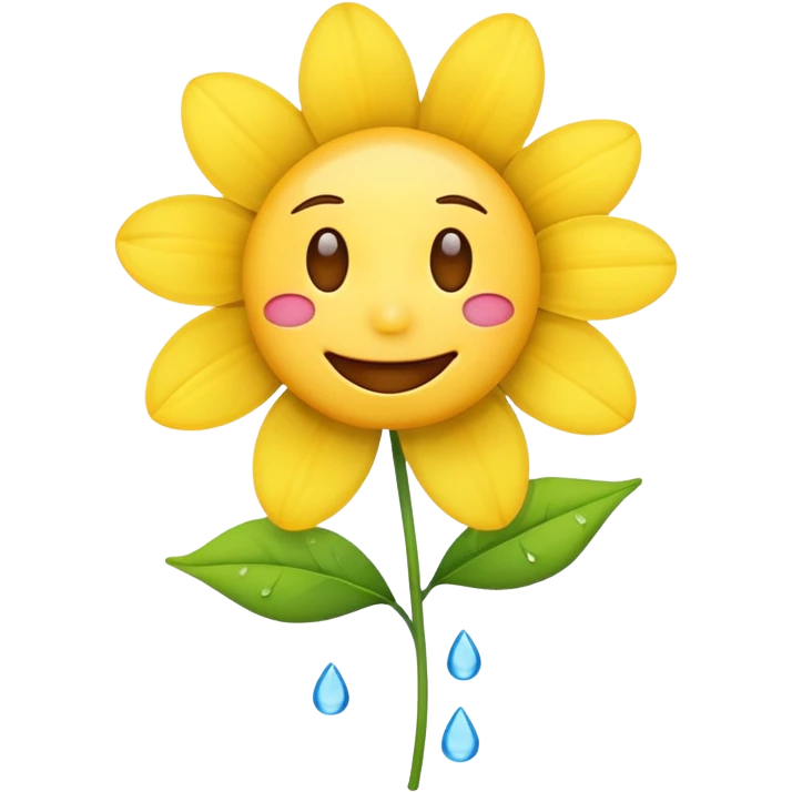 crying emojy offering flower emoji