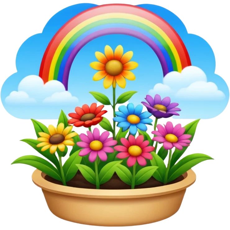 Rainbow + flower tray,Sky Gardener. emoji