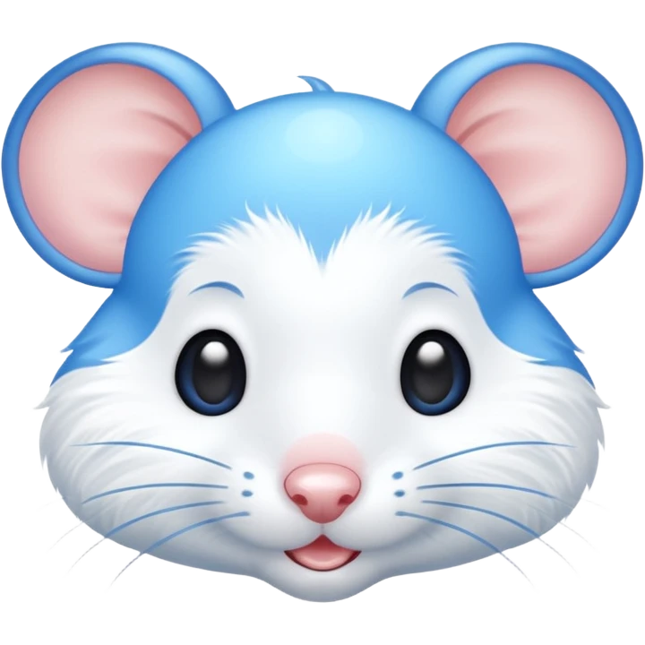 A mouse face with blue sun rays like a sun ☀️  emoji