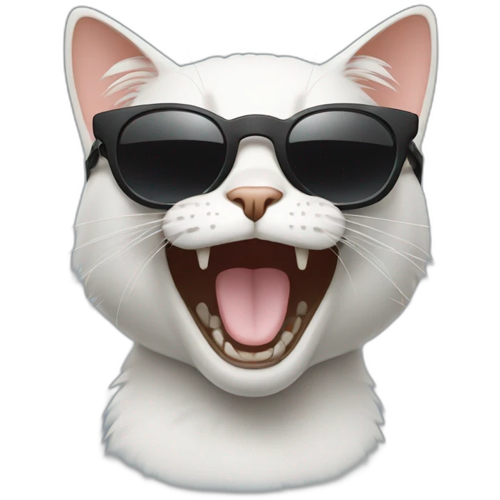 Cat with sunglasses and laughing emoji