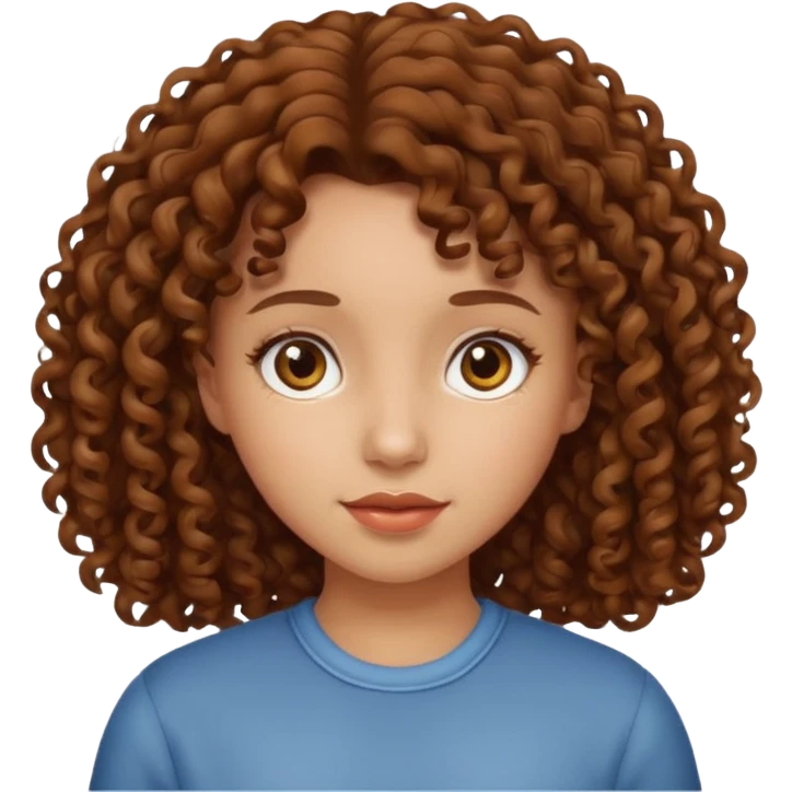 Girl with brown curly hair emoji