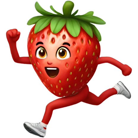 strawberry sprinting fast emoji