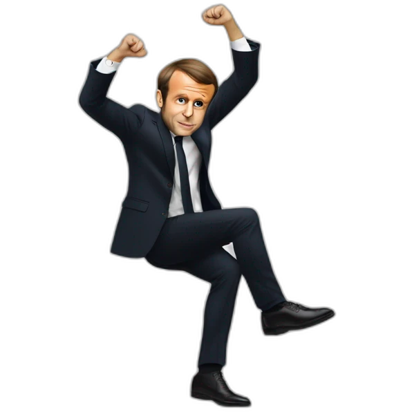 Emmanuel Macron qui fair un dab emoji