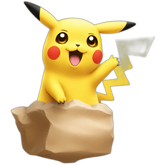 Pikachu waving hello emoji