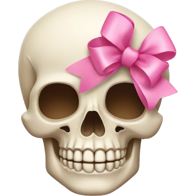 Skull with a pink bow emoji