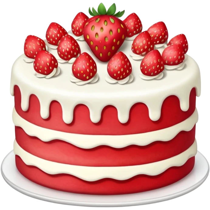 a red strawberry cake emoji