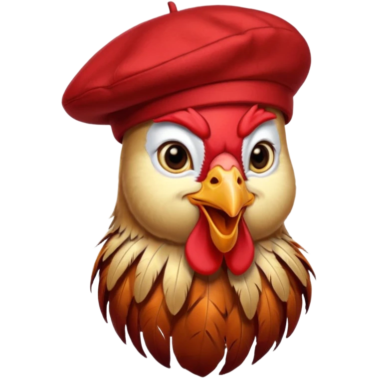rooster with beret emoji