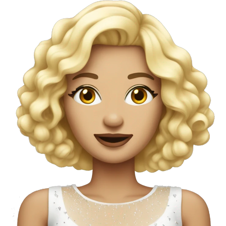 chanteuse blonde sur scène avec une robe magnifique  emoji