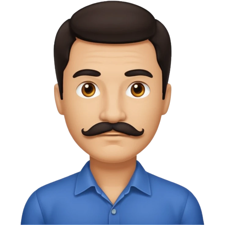 dark hair mustachio father emoji