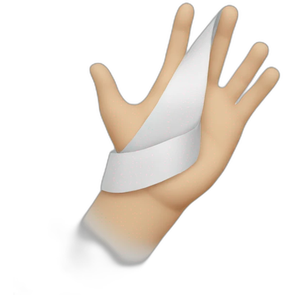 white handtape wrapped around hand emoji