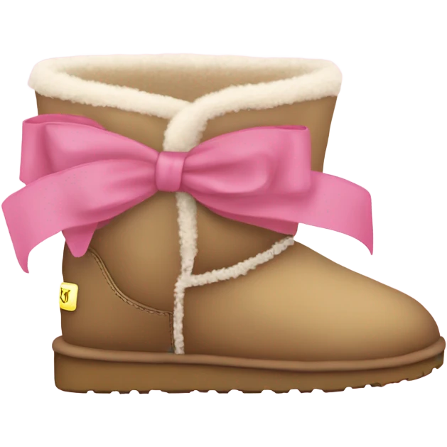 Coquette uggs with pink bow emoji