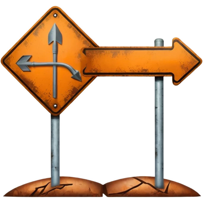 Forked road sign emoji