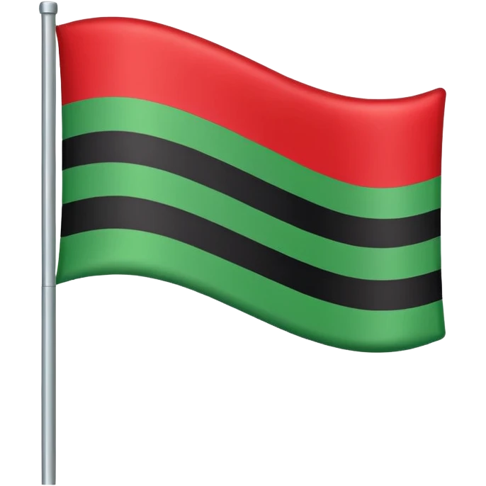 Bandeira vermelho preto e verde listras emoji