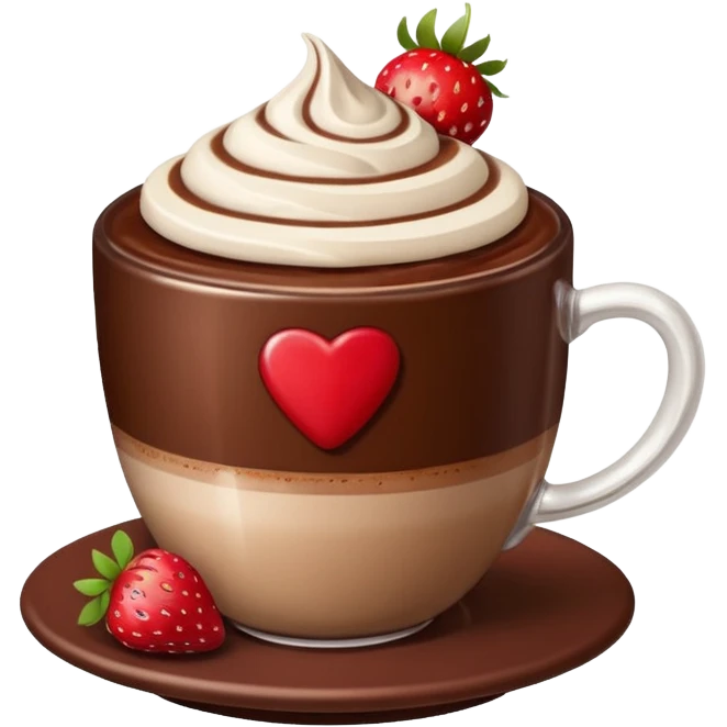 cappucino de chocolate 🍫 com moranguinho emoji