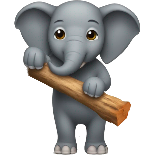 elephant chopping wood emoji
