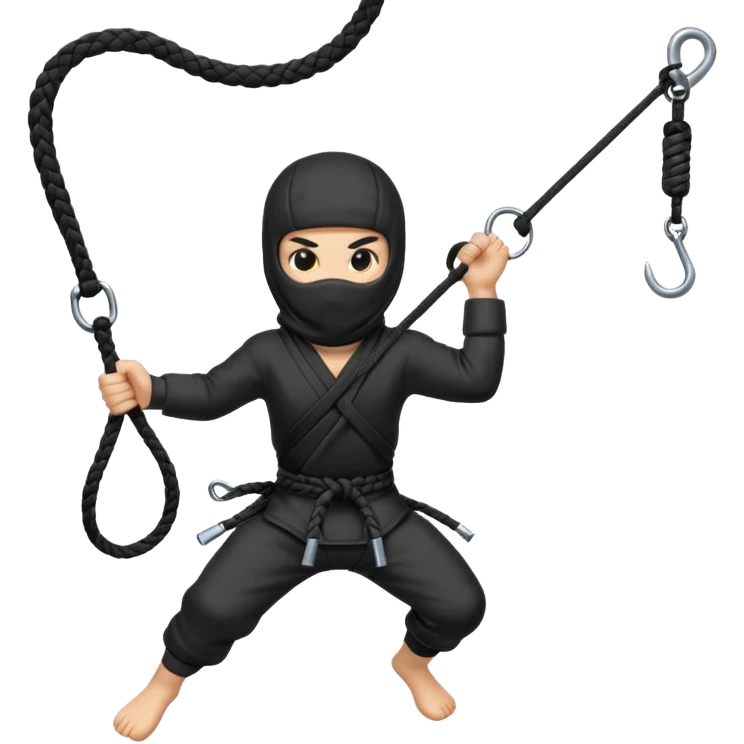Ninja rope with grappling hook emoji