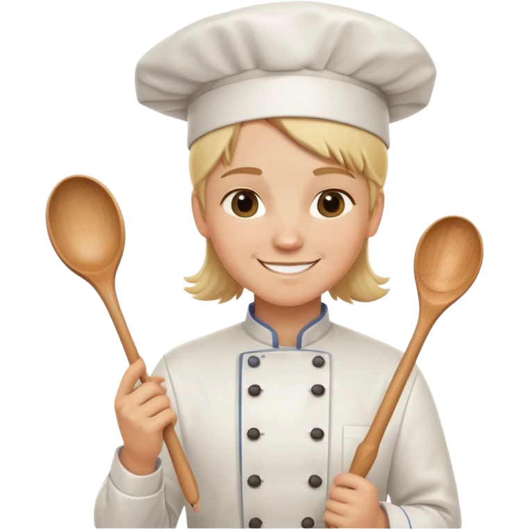 white chef with wooden spoon blond emoji