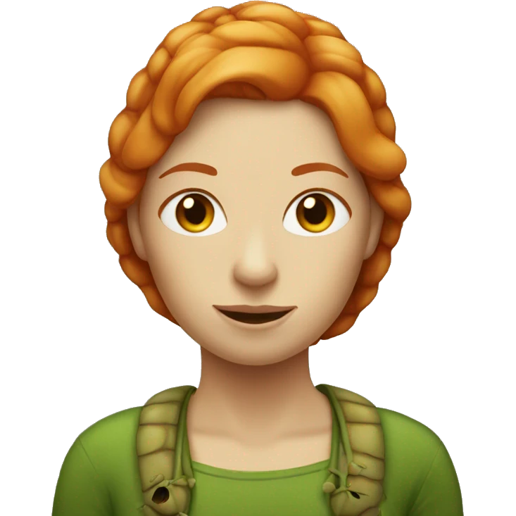Ginger woman face with a turtle’s body emoji