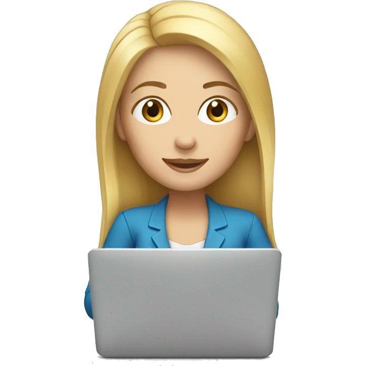 blonde white woman working on laptop emoji