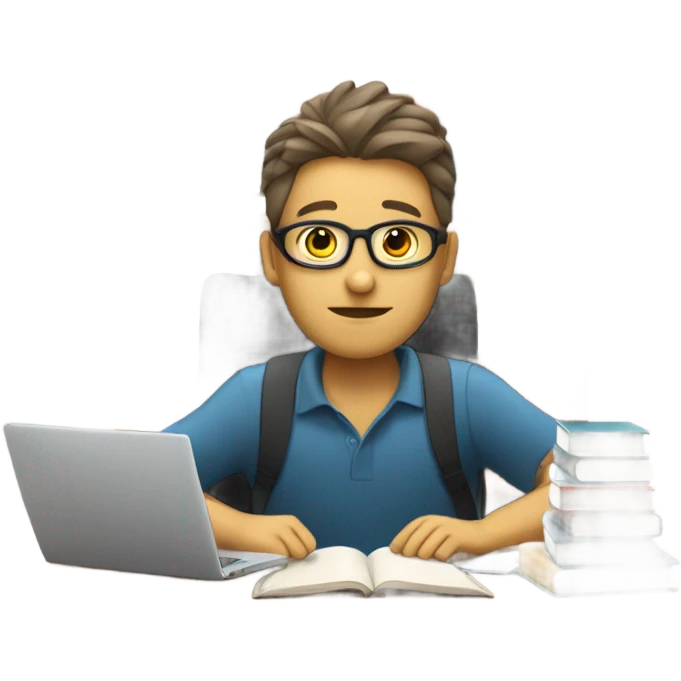 Studying  with emoji