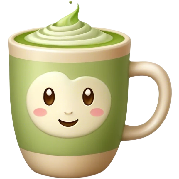 Matcha latte in beige mug emoji