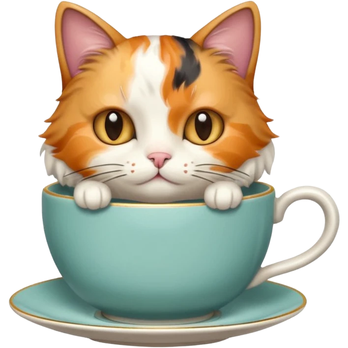 Cat in a tea cup emoji