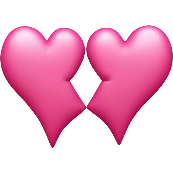 Two pink hearts kissing each other  emoji