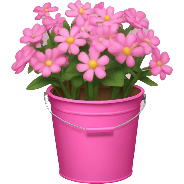 The bucket of pink flowers emoji