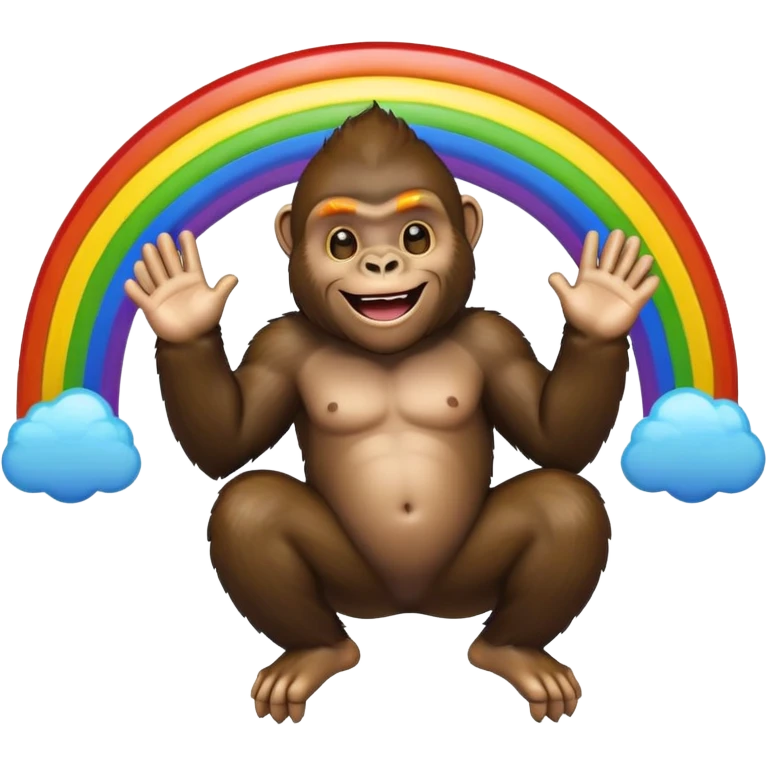 Gorilla riding a rainbow  emoji