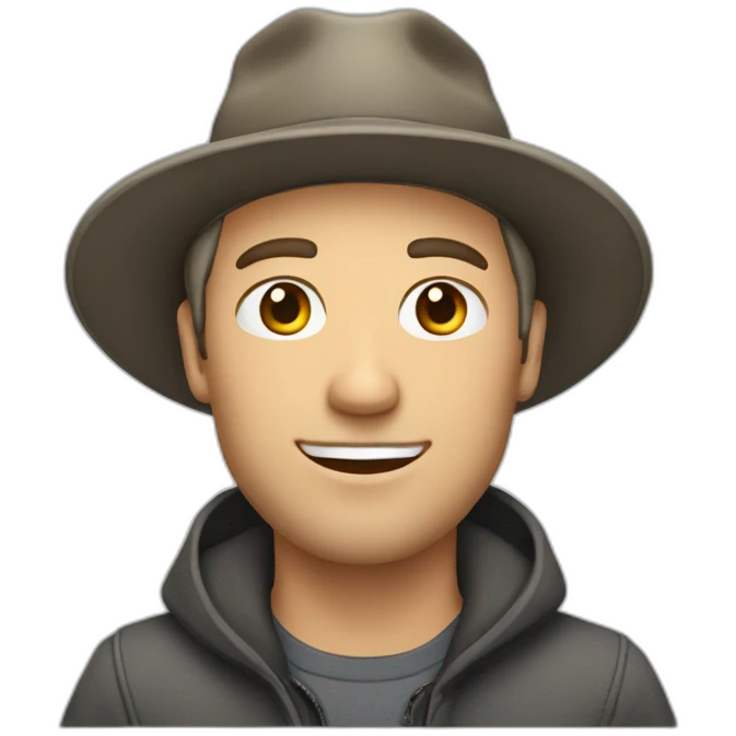 Caucasian man in a hat emoji