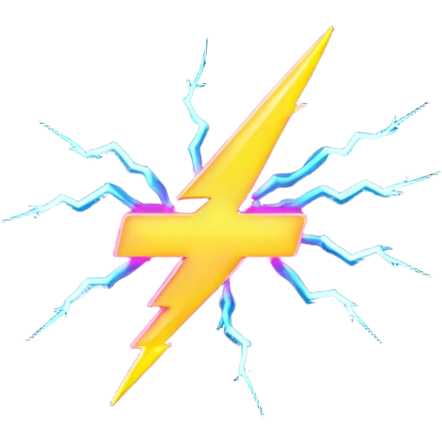 I want an X Emoji then make it neon  make the lightning good  emoji