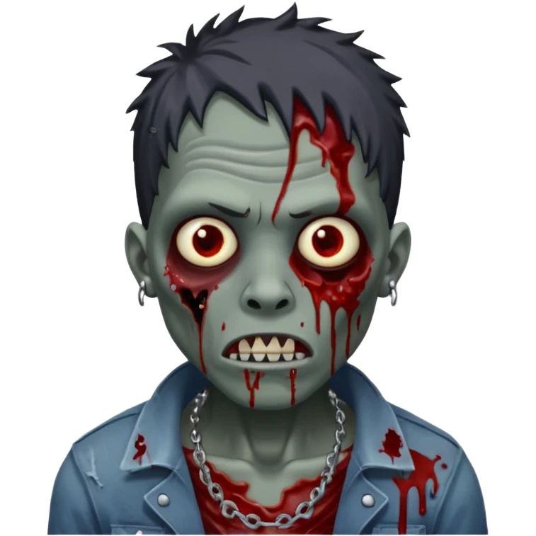 Black zombie with piercings emoji