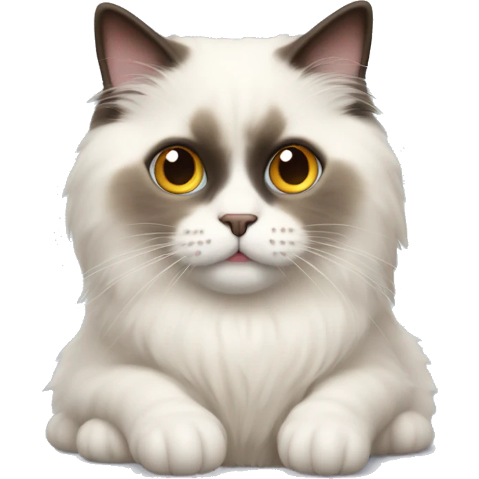 Ragdoll cat with heart eyes emoji
