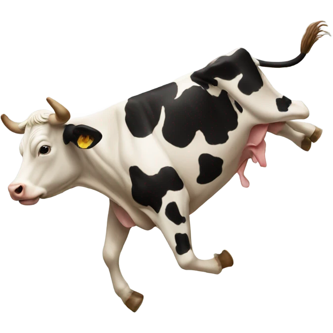 cow doing backflip emoji
