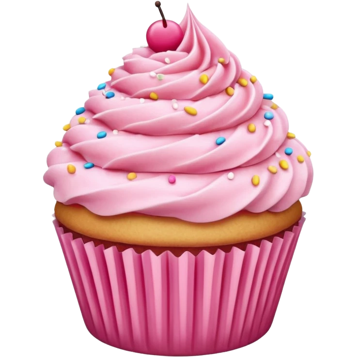 Cupcake with pink icing emoji