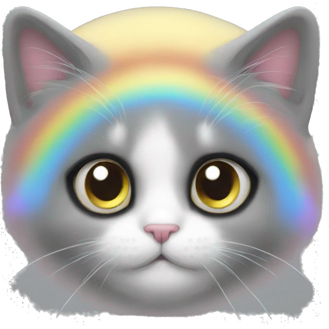 Chat qui a les yeux arc en ciel  emoji