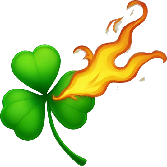 four leaf clover on fire emoji