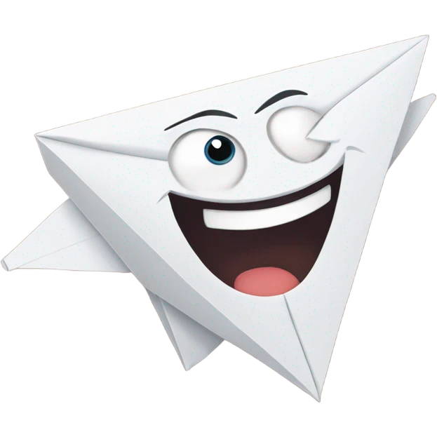 Paper plane with a face  emoji