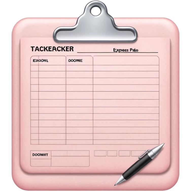 Light Pale Pink expense tracker Documents paper emoji