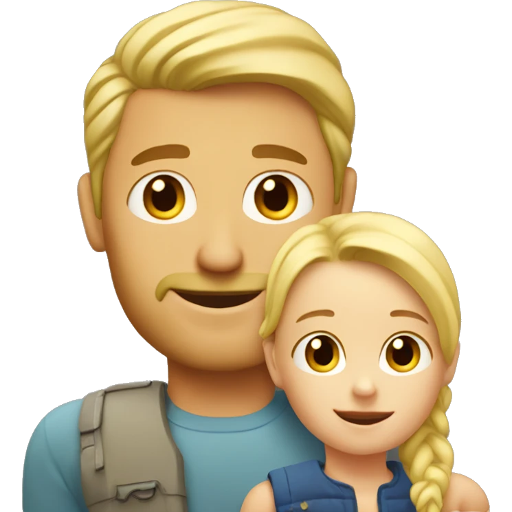 Blonde dad with blonde child emoji
