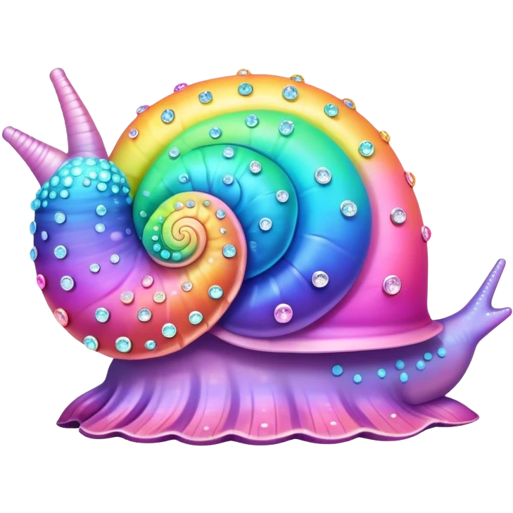 pastel neon rainbow bedazzled kawaii sea snail emoji