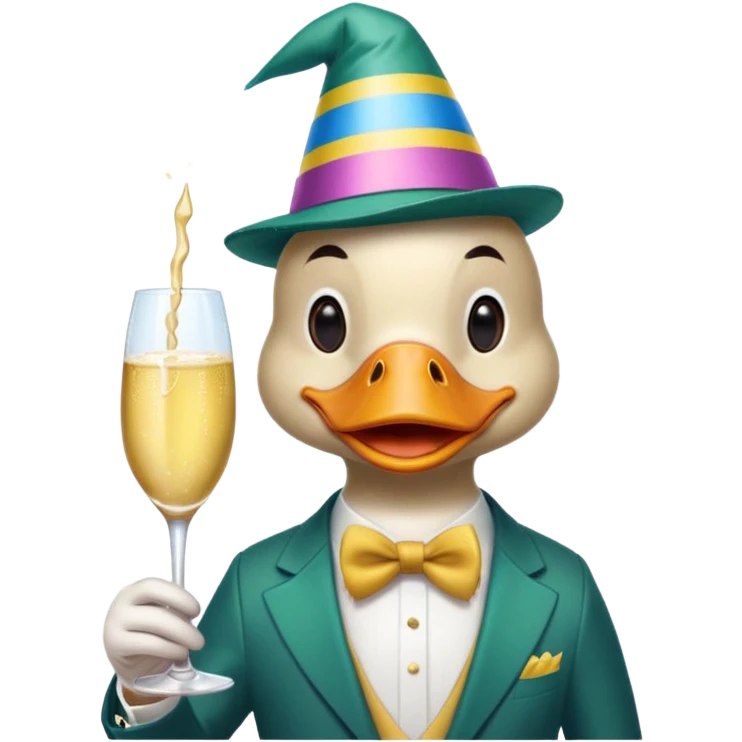 Duck with alcohol emoji