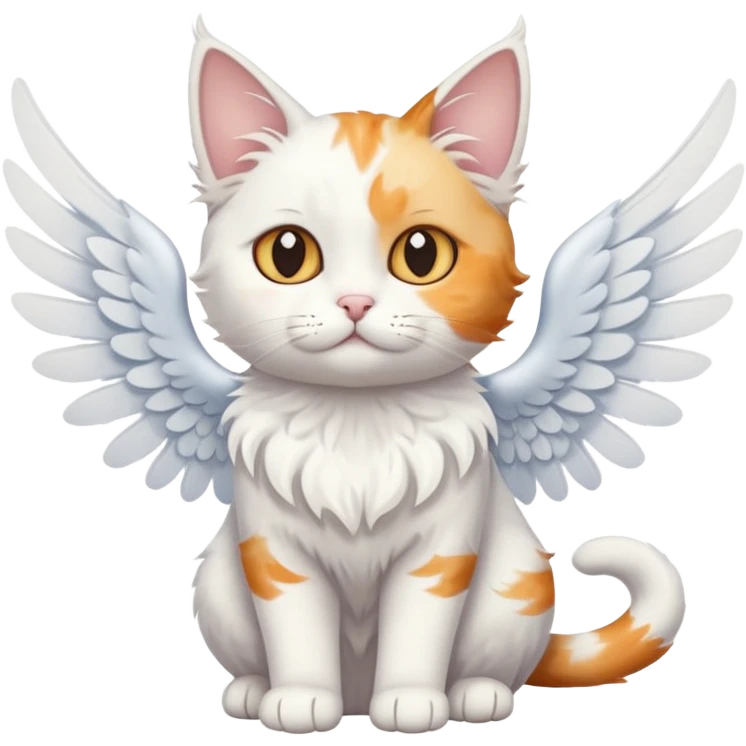a white cat with wings emoji