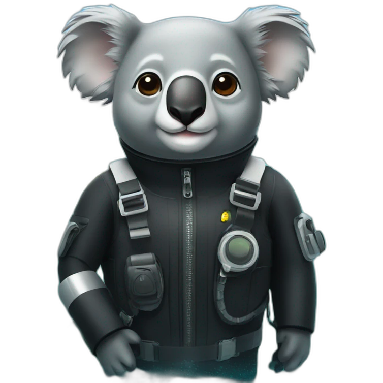 koala in black rubber diving suit emoji