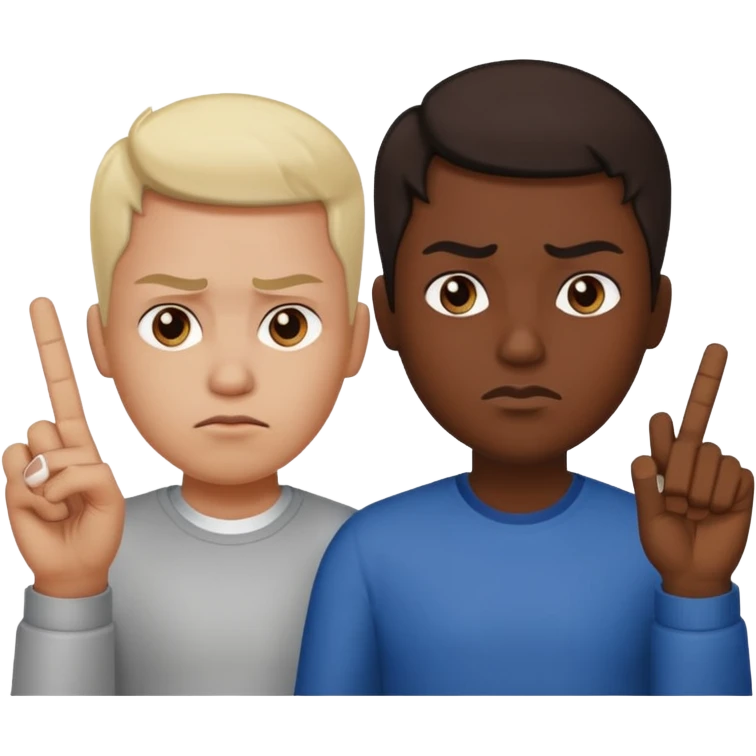 Fusión de los siguientes emojis 🖕🏽😒🖕🏼 emoji