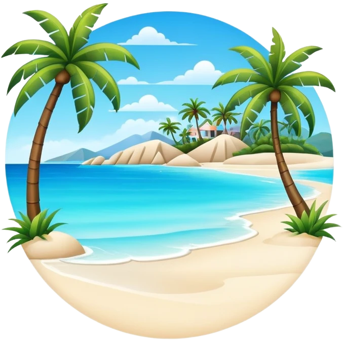 tropical beach with clear blue water emoji