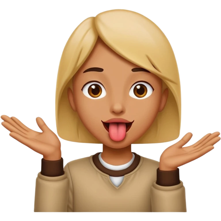 Tounge out hands to the side  emoji