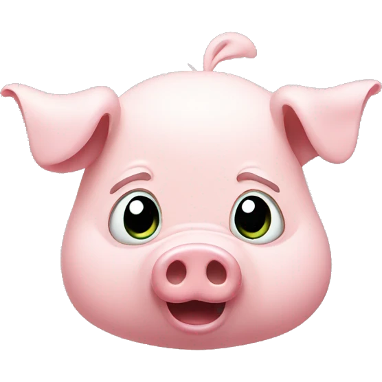 confused Pig floating emoji