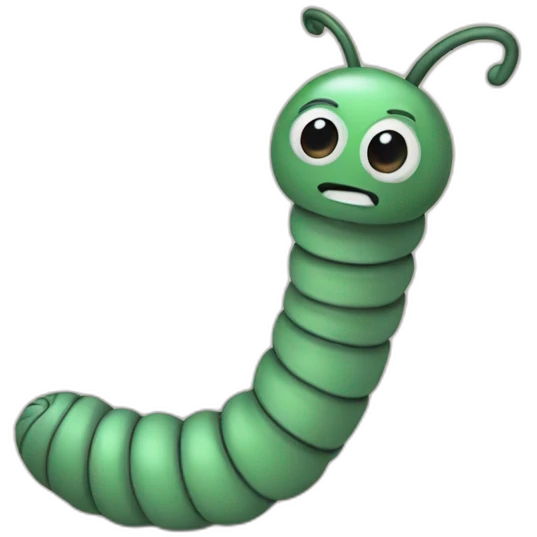 a worm who writes code emoji