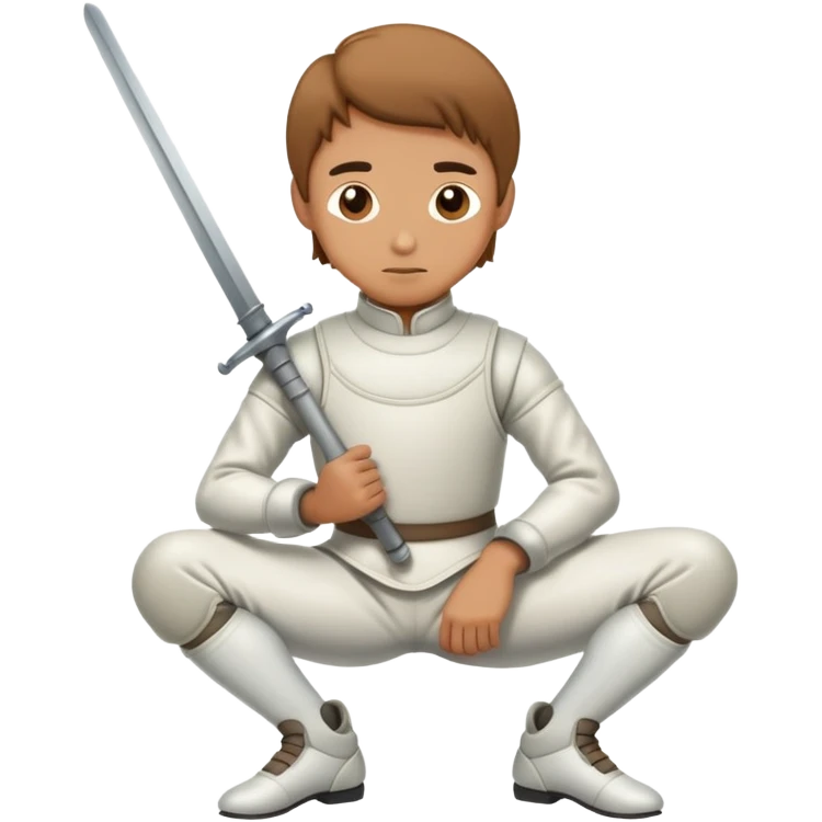 idling fencer in a resting stance emoji